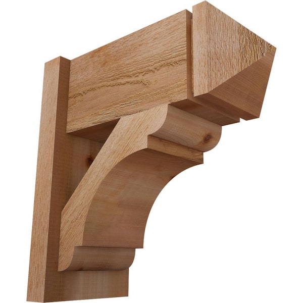 Ekena Millwork 8 in. x 18 in. x 18 in. Olympic Arts and Crafts Rough Sawn Western Red Cedar Outlooker