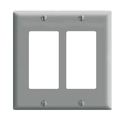 Gray 2-Gang Decorator/Rocker Wall Plate (1-Pack)