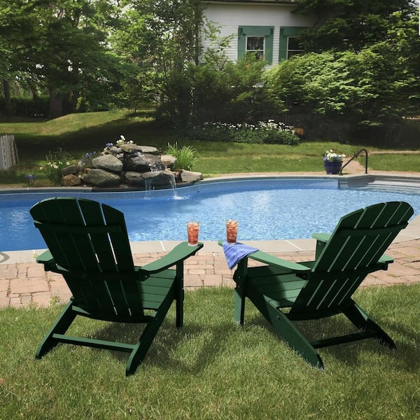 Classic Green Plastic Outdoor Patio Adirondack Chair