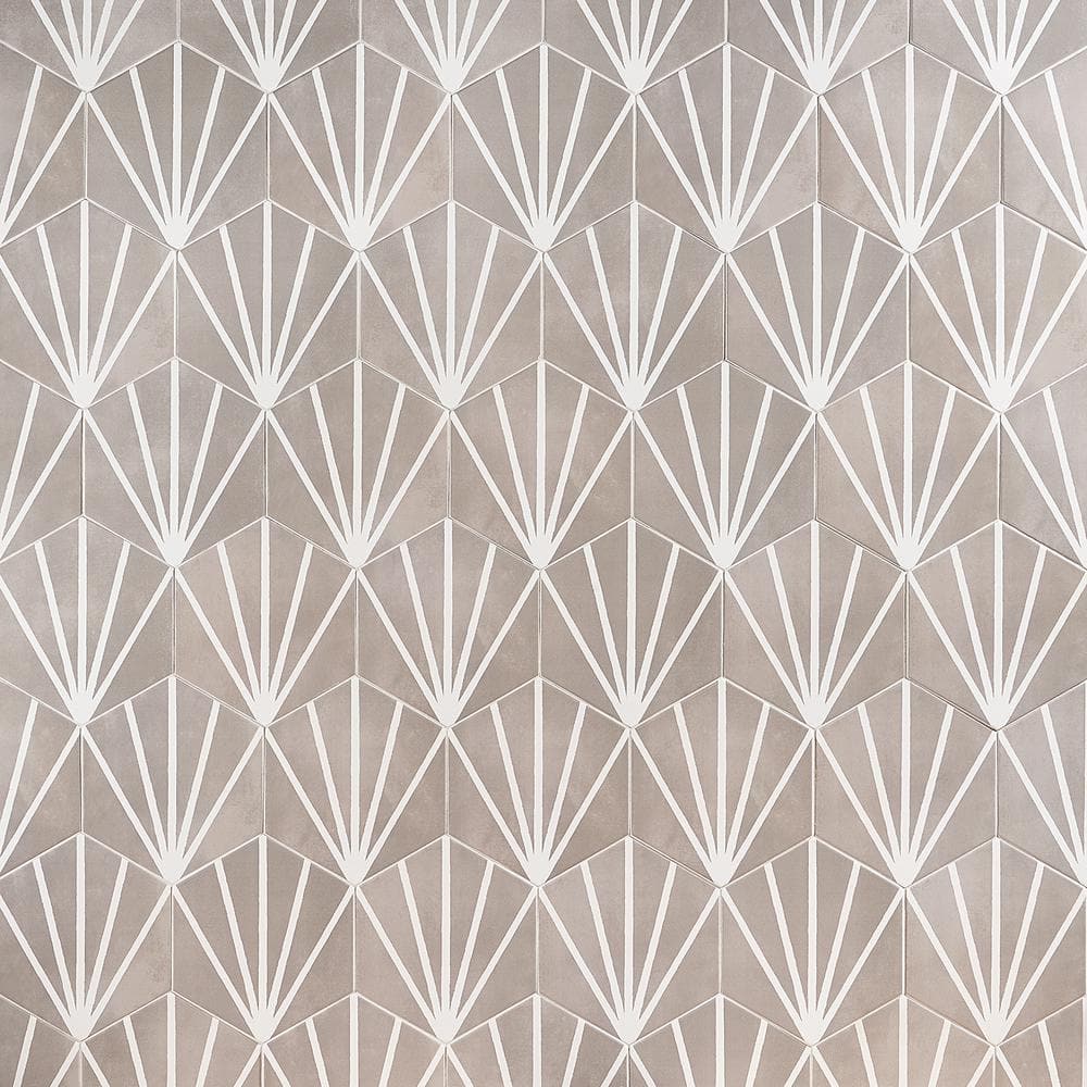 GeoHex Sand 8" Hexagon Matte Porcelain Floor and Wall Tile