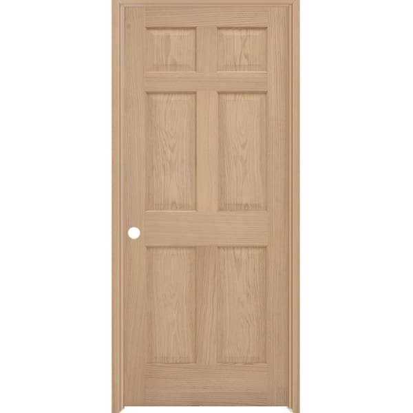 Steves & Sons 32 in. x 80 in. 6-Panel Unfinished Red Oak Interior Door Slab  G-N6406NNNAC99 - The Home Depot