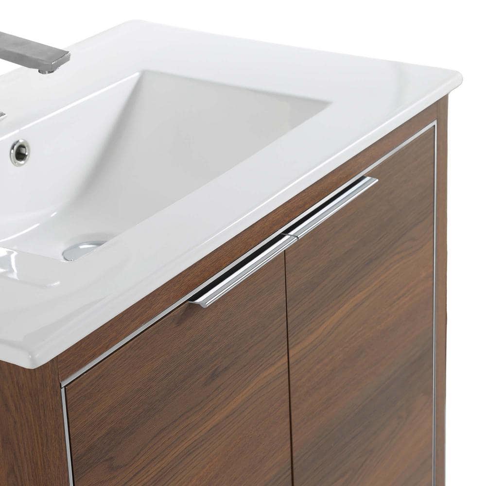 Opulence 30'' Walnut Ebony Single Bathroom Vanity with Chrome Hardware