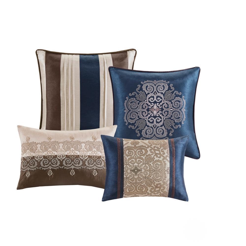 Navy Jacquard California King 24-Piece Bedding Set
