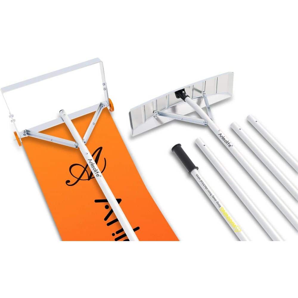 2 in 1 Combo Pack Aluminum Roof Rake Snow Removal System, 252 in ...