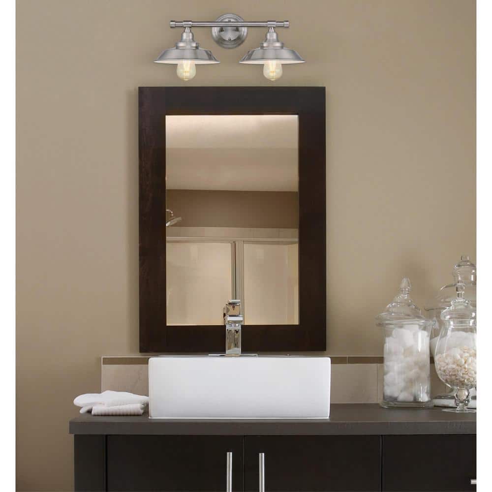 Iron Hill Modern Bell-Shaped Brushed Nickel 2-Light Wall Sconce