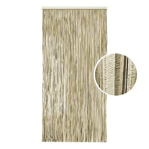 Braided Paper Chevron Curtain Door or Doorway 94 Strings 78.8"H x 35.5"W Light Filtering Sheer Curtain 1 Panel Ecru