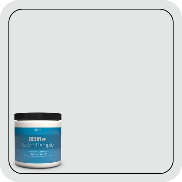 BEHR PREMIUM PLUS 8 oz. #BL-W02 Ice Sculpture Satin Enamel Interior/Exterior Paint & Primer Color Sample