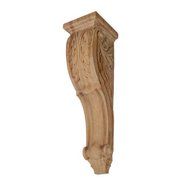 4-3/4 Hand-carved Solid Red Oak Hardwood Ornamental Corbel IWW37-XS-OAK