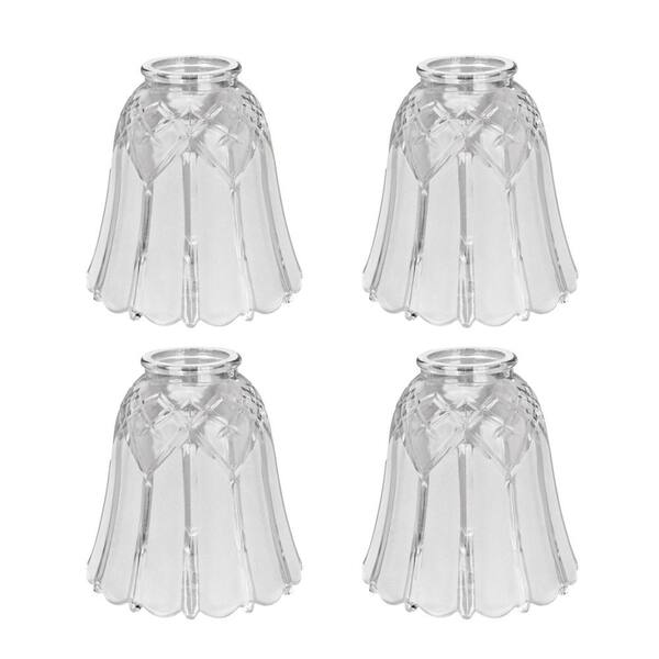 Aspen Creative Corporation 5 in. Clear with Sandblasted Accents Ceiling Fan Replacement Glass Shade (4-Pack)