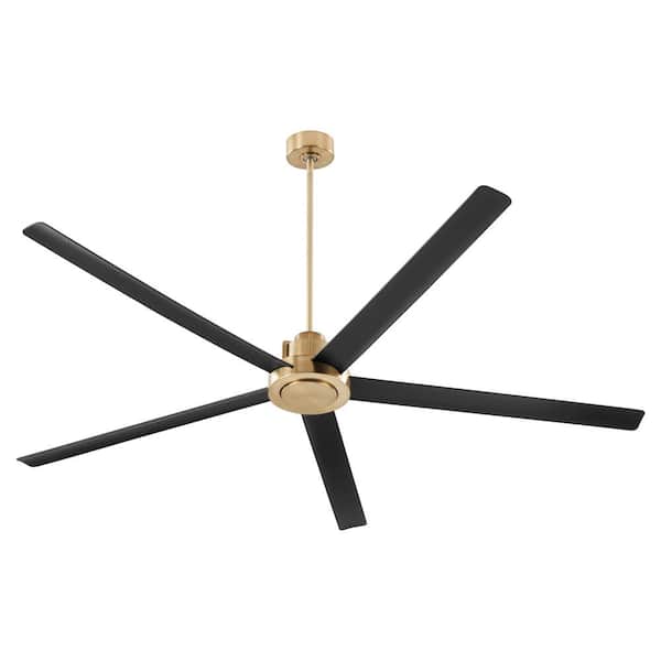 Revel 80 in. in Aged Brass/Matte Black 5-Blade Ceiling Fan