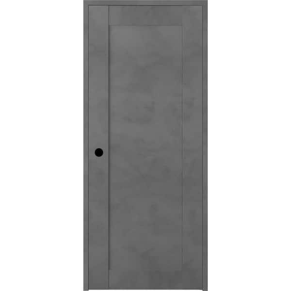 Belldinni Vona 07 28 in. x 80 in. Right-Handed Solid Core Dark Urban Prefinished Textured Wood Single Prehung Interior Door