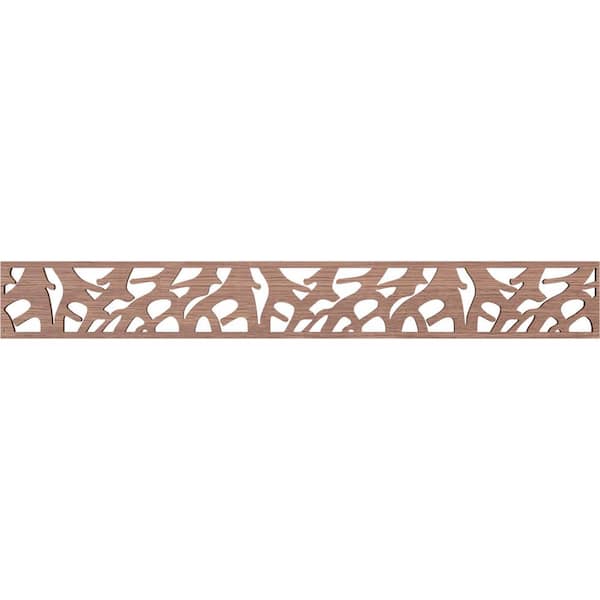 Ekena Millwork Manton Fretwork 0.375 in. D x 46.5 in. W x 6 in. L Walnut Wood Panel Moulding