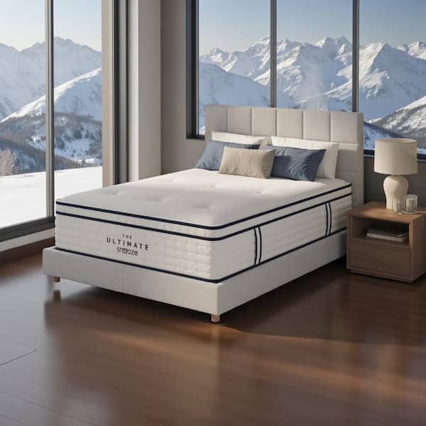 13 in. Pillowtop Twin XL Organic Cotton Wool Talalay Latex Zoned Coils Medium Firm Comfort Hypoallergenic Mattress Beige