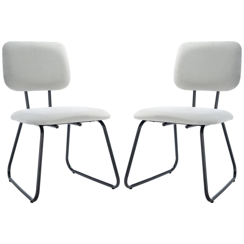 Modern Velvet Parsons Side Chair with Metal Hairpin Legs - Black