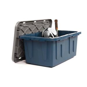 EcoStorage 15 Gal. Tough Container, Blue Base with Grey Lid (Set of 4)