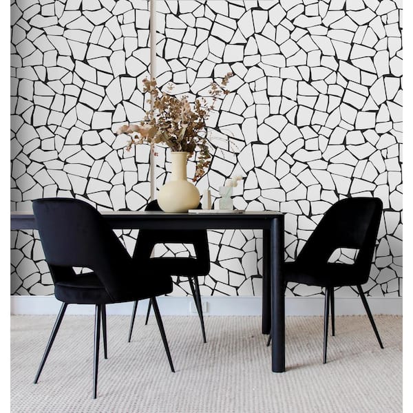 Dolity Black White Grid Mosaic Wall Decal Wall Sticker Living Room