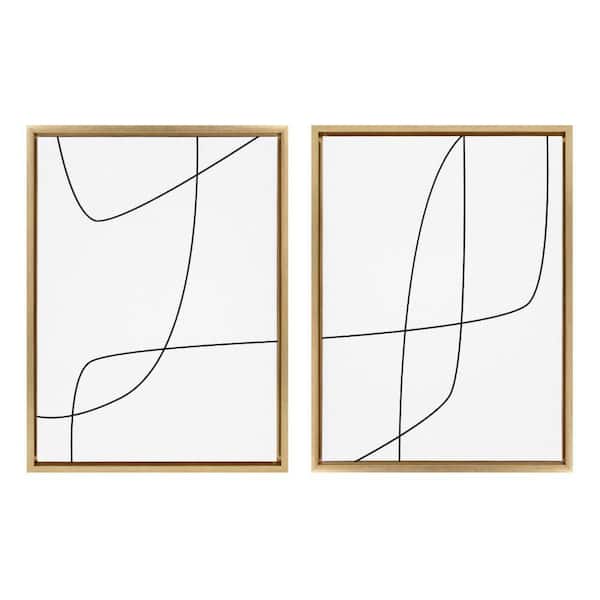 Kate and Laurel Sylvie Modern Line Abstract by the Creative Bunch Studio 2-Piece Framed Art Print 18 in. x 24 in.