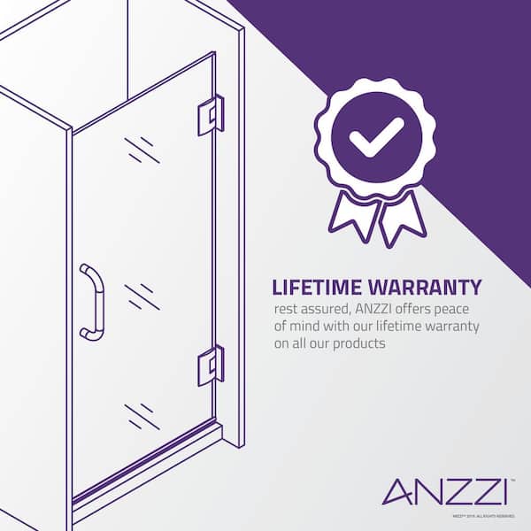 ANZZI 72 x 24 inch Frameless Frosted Shower Door in Brushed Nickel, Passion  Water Repellent Glass Door with Seal Strip Parts and Handle, 3/8 inch
