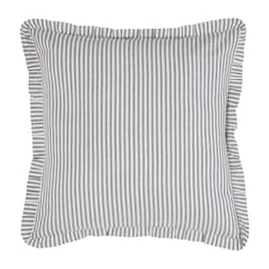 Sawyer Mill Black Farmhouse Ticking Stripe Fabric Cotton Euro Sham