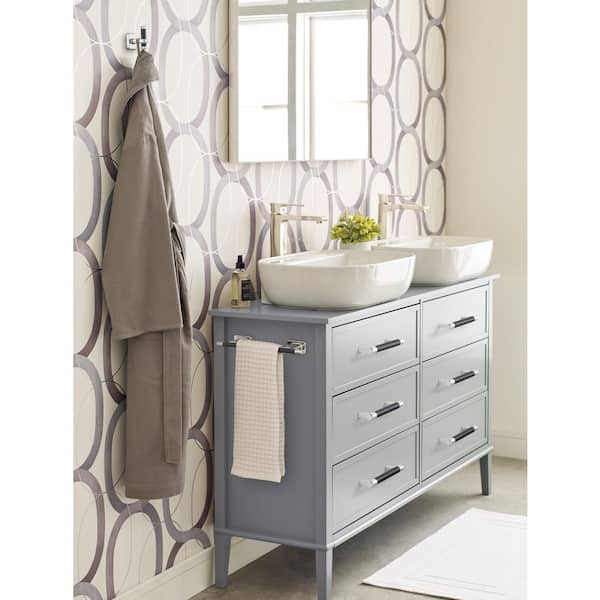 Esquire 9 in. Wall Mounted Towel Bar in Polished Nickel/Black Bronze