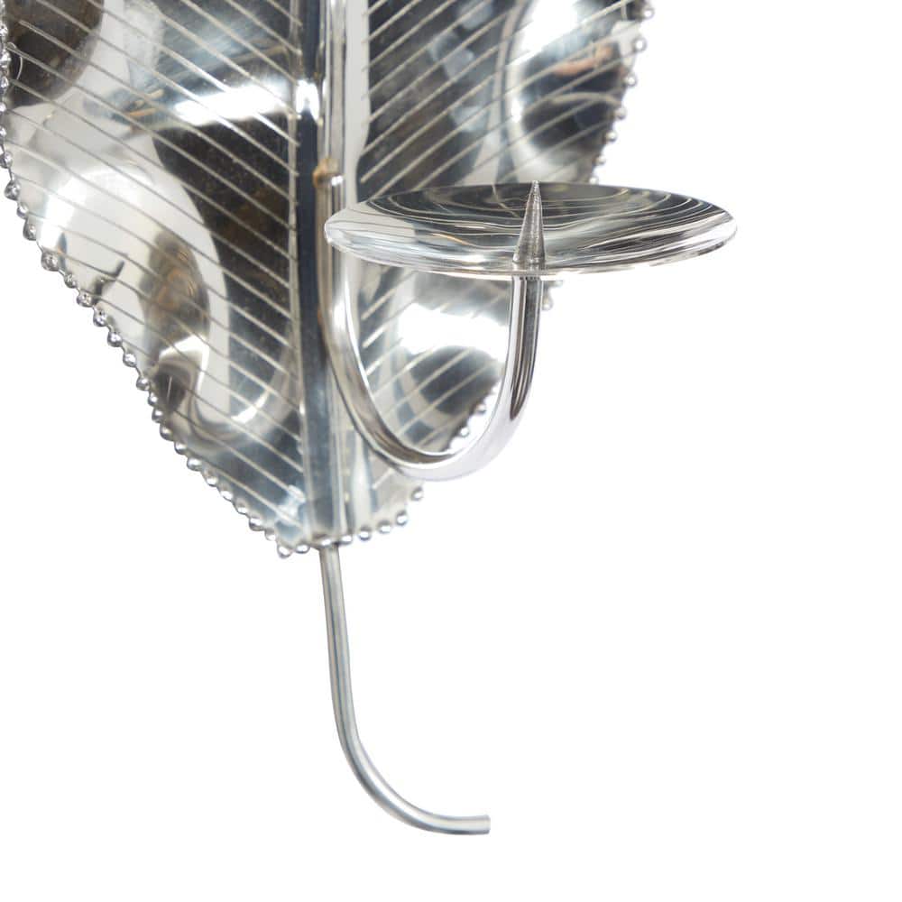 Elegant Silver Leaf-Shaped Stainless Steel Wall Sconce