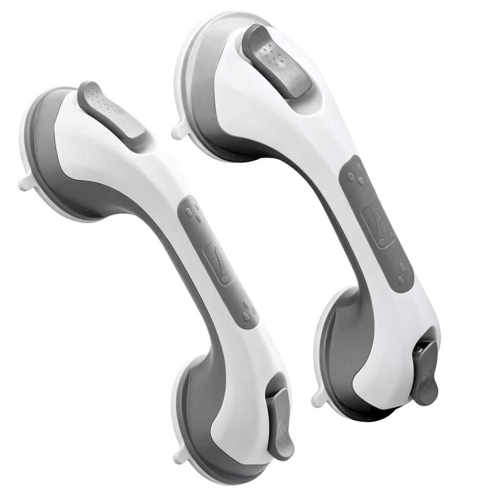 12 in. Grab Bars with Suction and No Drilling for Bathtubs, Showers, Seniors, Elderly and Bathroom Safety, Grey (2-Pack) price history on PriceWatchPro