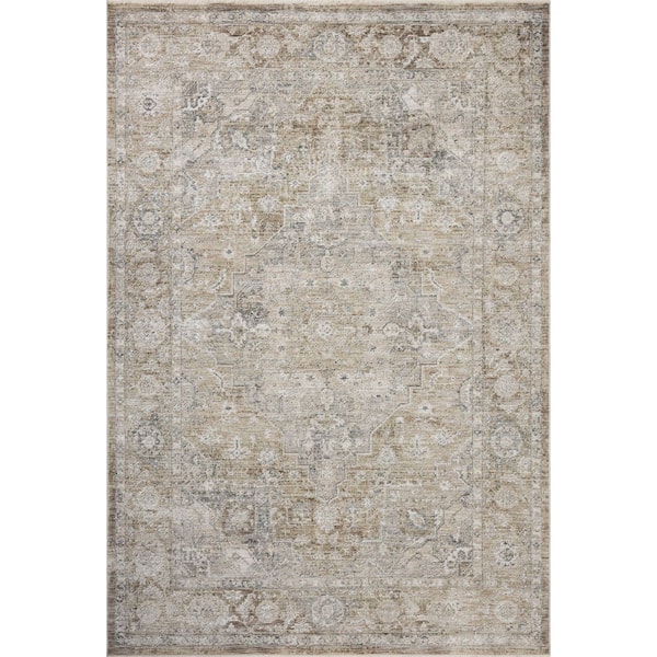 Tabitha Khaki / Slate 7 ft. 10 in. x 10 ft. Traditional Area Rug