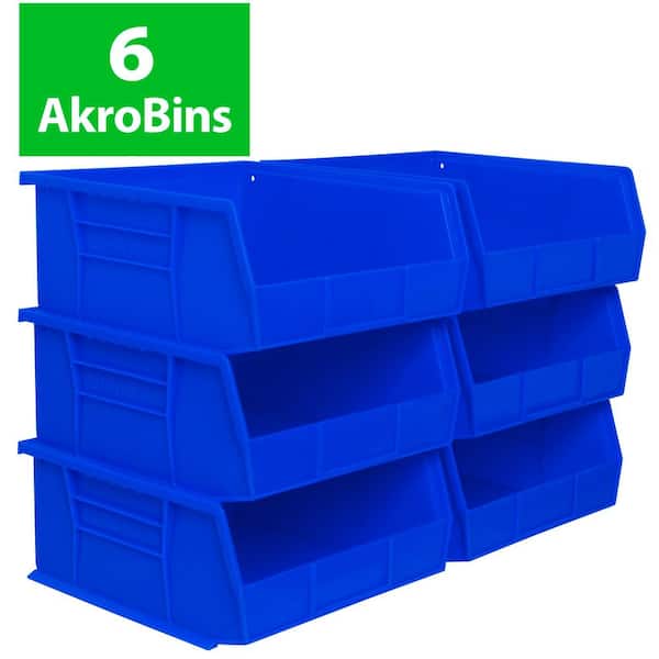 Akro-Mils Heavy-Duty Stackable and Hanging Plastic Storage Totes
