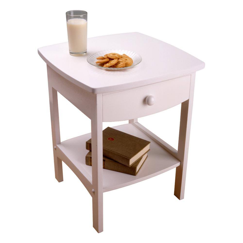 Elegant Claire White Solid Wood Square Nightstand with Storage