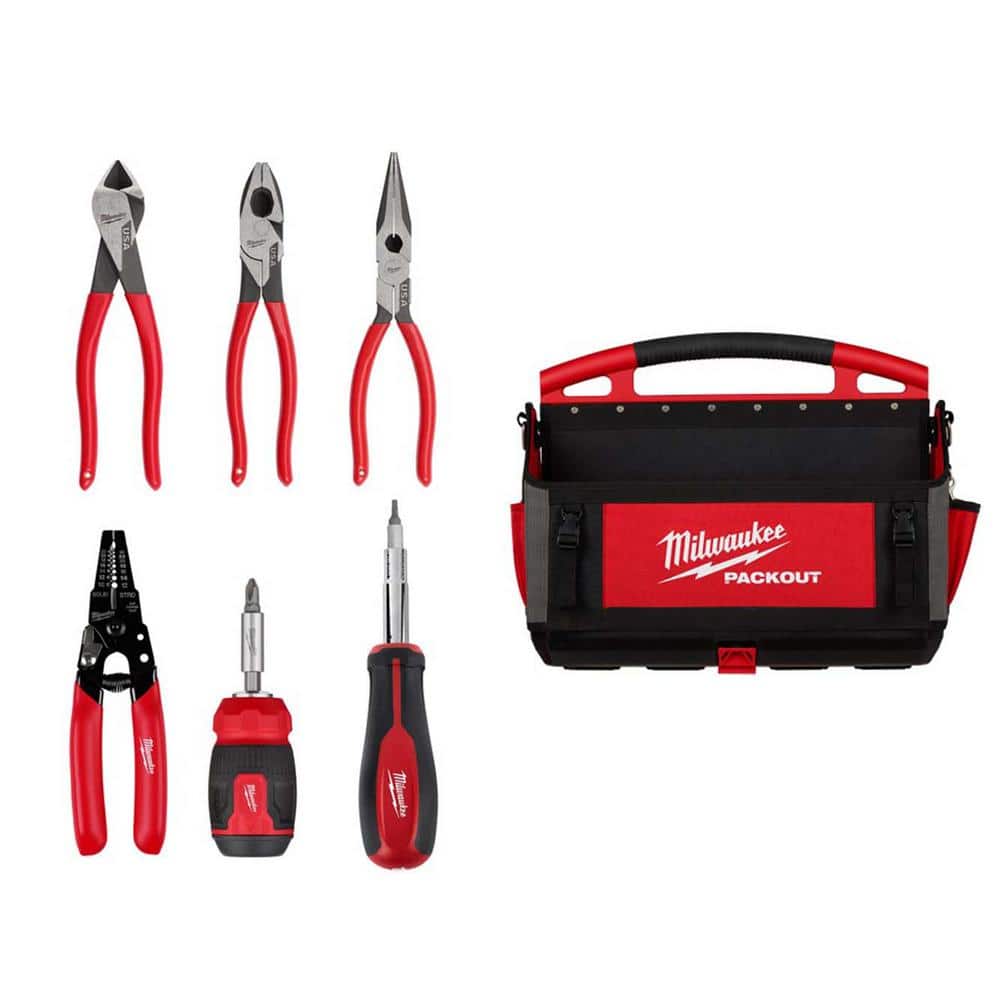 Electricians Dipped Grip Hand Tool Set with 20 in. PACKOUT Tote Bag (6-Piece) price history on PriceWatchPro