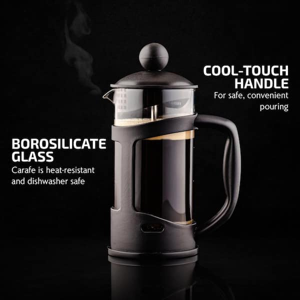 Clever Chef French Press Coffee Maker, Maximum Flavor Coffee Brewer with  Superior Filtration, 2 Cup Capacity, Black