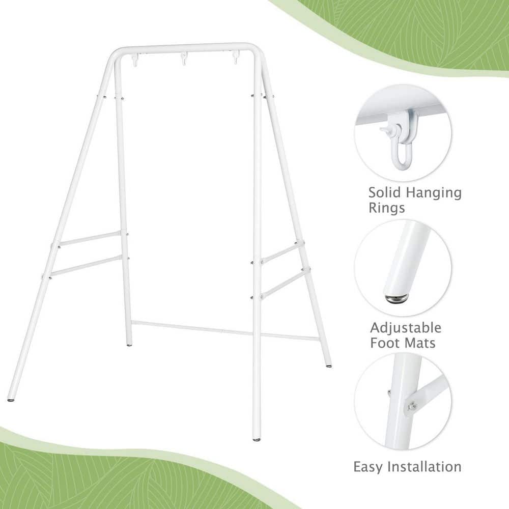 White Powder-Coated Heavy Duty Metal Hammock Chair Stand