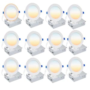 6 in. Night Light 60-Watt Equivalent 5CCT Selectable LED Downlight Integrated Recessed Lighting Kit, ETL List (12-Pack)