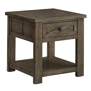 Grey 24 in. Tall End Table with Storage