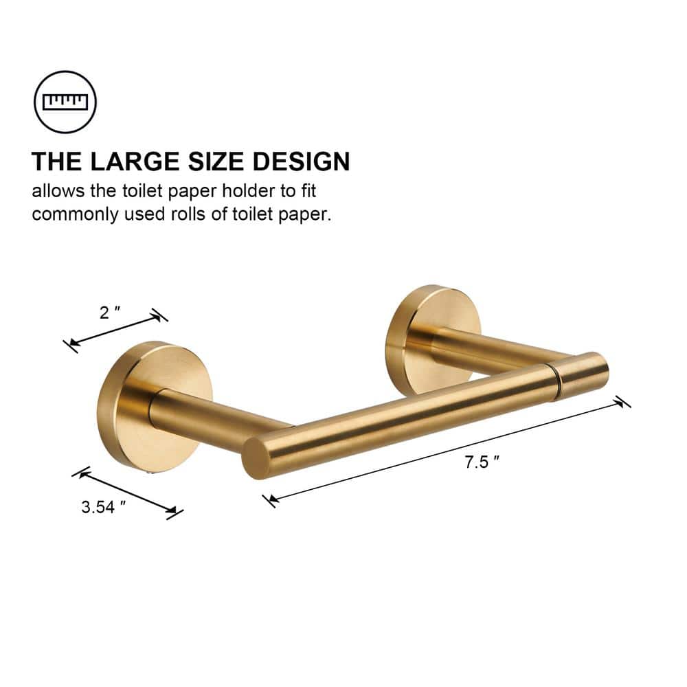 Brushed Gold Stainless Steel Wall Mounted Toilet Paper Holder