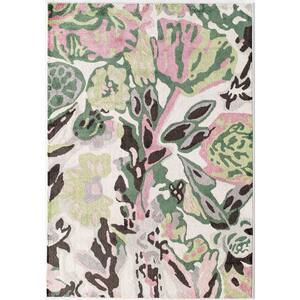 Valentina May Flowers White 2 ft. X 4 ft. Area Rug