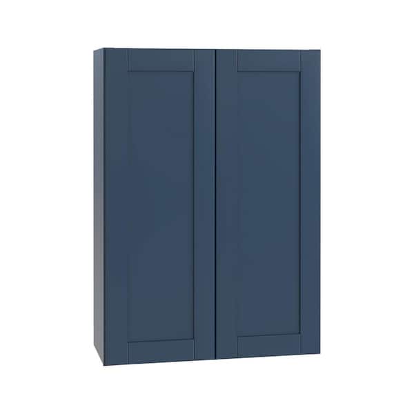 MILL'S PRIDE Richmond Valencia Blue Plywood Shaker Stock Ready to Assemble Wall Kitchen Cabinet Sft Cls 30 in W x 12 in D x 36 in H