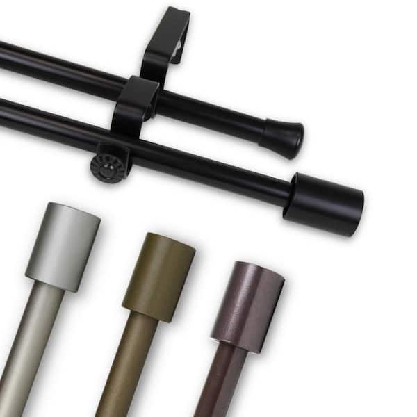 Rod Desyne Nora 5/8 in. Double Curtain Rod 28-48 in. - Black