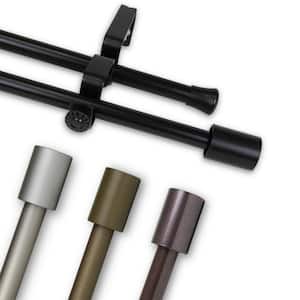 Nora 5/8 in. Double Curtain Rod 84-120 in. - Black