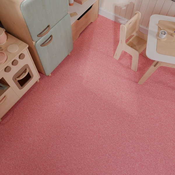 Shaw Floors Happy Hues Tickled Pink Pink 43.9 oz. High Performance