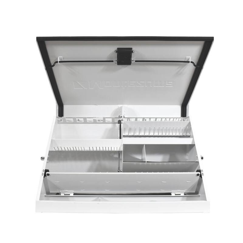 31 in. W x 16 in. D Portable White Triangle Top Tool Chest for Sockets, Wrenches and Screwdrivers