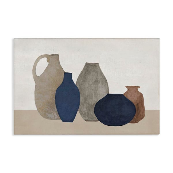 Stupell Industries Natural Hued Vases by Janet Tava Unframed Abstract Graphic Art Print 16 in. x 24 in.