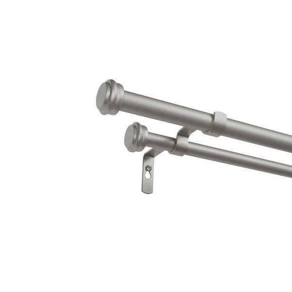 Double Curtain Rod Kit In Matte Silver, How To Adjust Curtain Rod