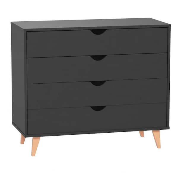 HomeRoots Valerie Natural Wood 4-Drawers 35 in. Dresser