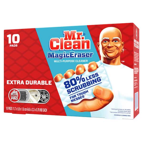 Mr. Clean Magic Eraser, Extra Durable Pro Version, Shoe, Bathroom, and  Shower Cleaner, Cleaning Pads with Durafoam, 10 Count