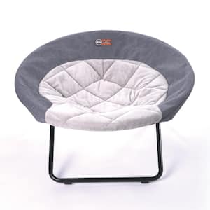24 in. Round Medium Classy Gray Elevated Cozy Cot/Bed