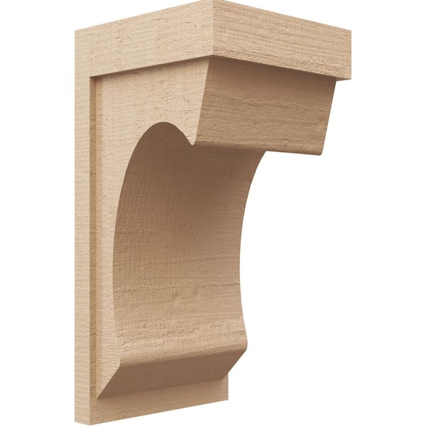Ekena Millwork 12 in. x 24 in. x 12 in. Wide Emerson Rough Cedar Woodgrain TimberThane Corbel, Primed Tan