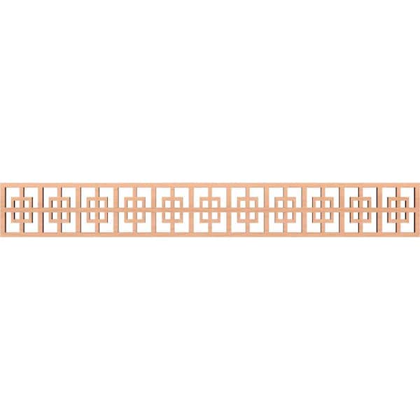 Ekena Millwork Cambridge Fretwork 0.375 in. D x 46.5 in. W x 6 in. L Alder Wood Panel Moulding
