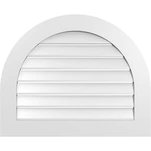 32 in. x 26 in. Round Top Surface Mount PVC Gable Vent: Functional with Standard Frame