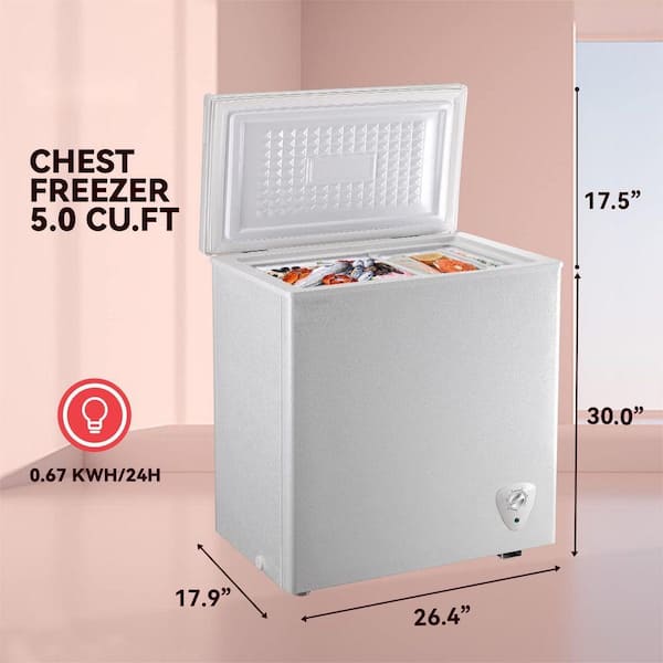 HOMLUX 5.0 cu. ft. Manual Defrost Mini Upright Freezer in White
